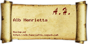 Alb Henrietta névjegykártya