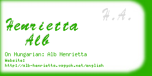 henrietta alb business card